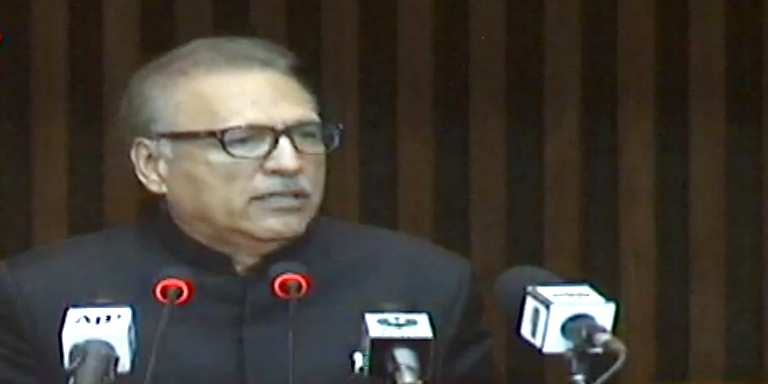 President Alvi addresses a joint parliamentary session today