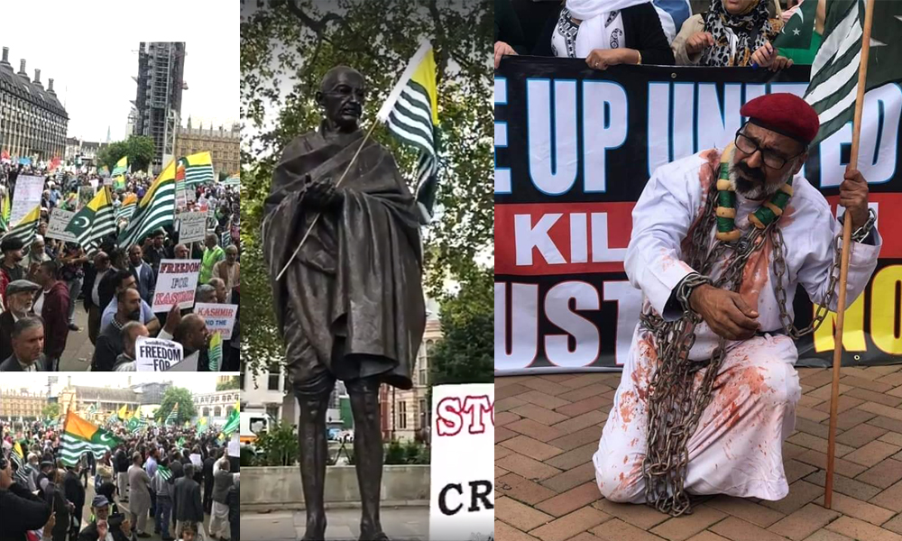protest in london for kashmir