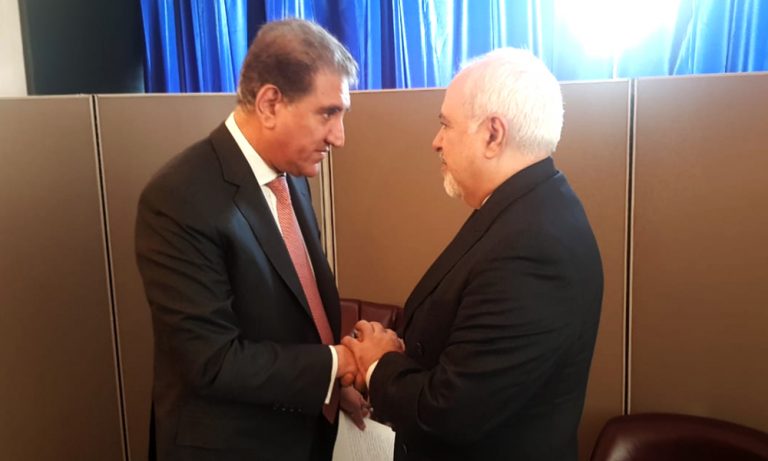 FM Qureshi meets Javad Zarif in New York