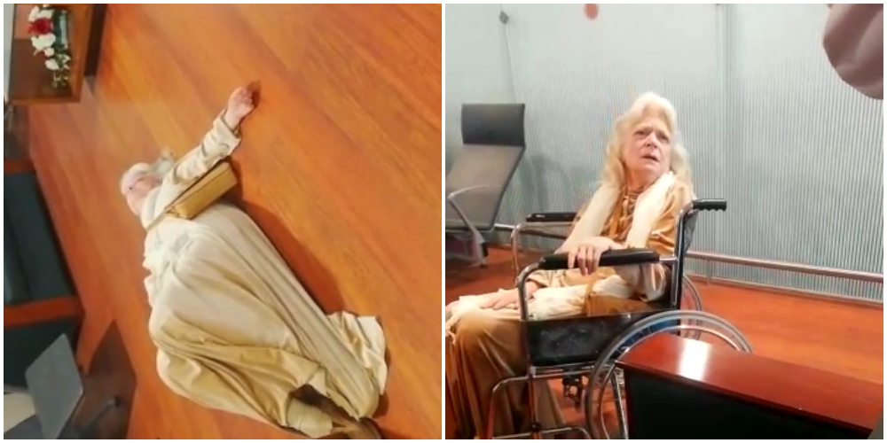 Blacklisted American woman lays on the floor of Islamabad airport
