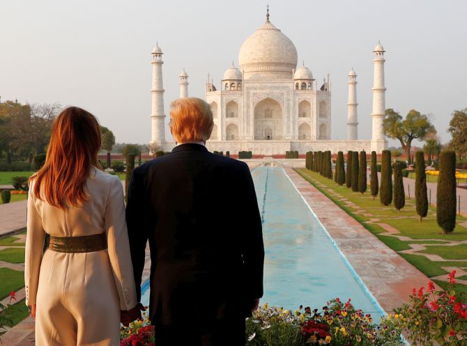 trump visits taj mahal