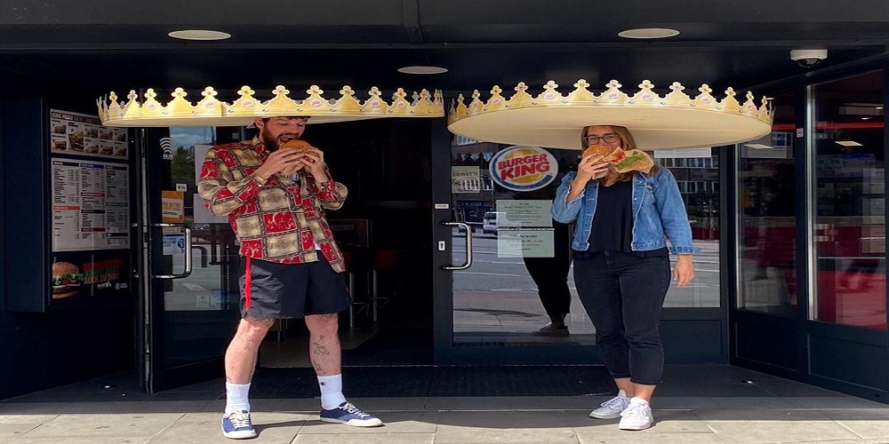 Burger King offers 'social-distance crowns' for the customers to enforce social distancing rules