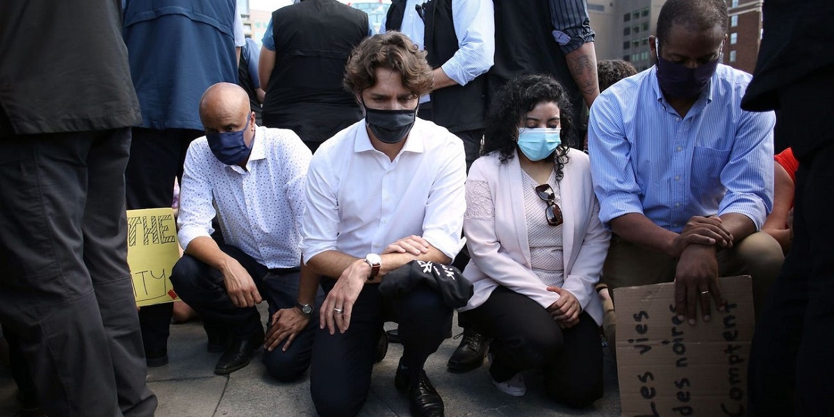 Canadian Prime Minister Justin Trudeau joined anti-racism protest. He kneeled down three times to protest against George Floyd’s murder.