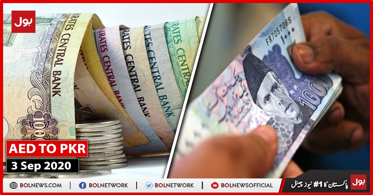 AED TO PKR 3rd September 2020