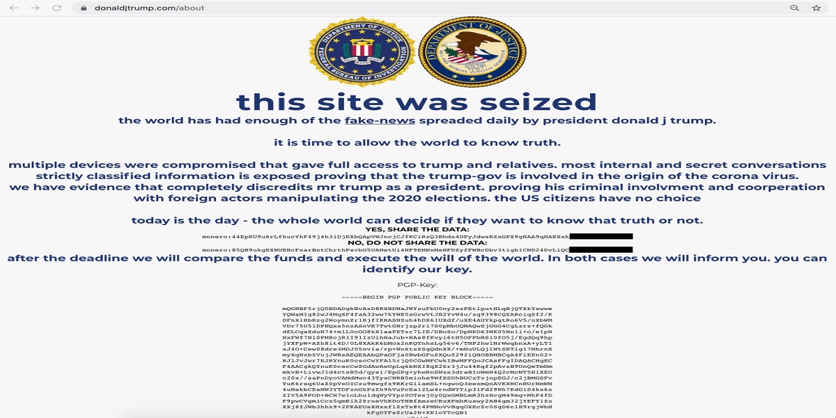 Trump website hacked