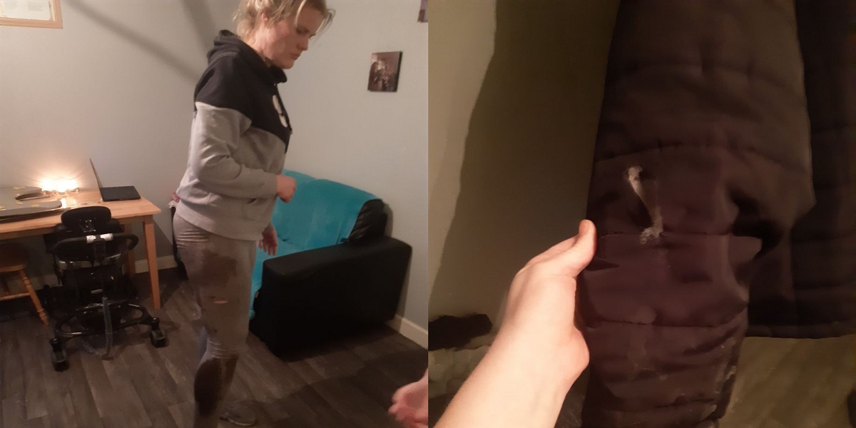 Mum fights off "laughing" teens who attack her with a blade