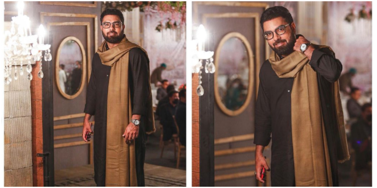 Yasir Hussain's all-black look