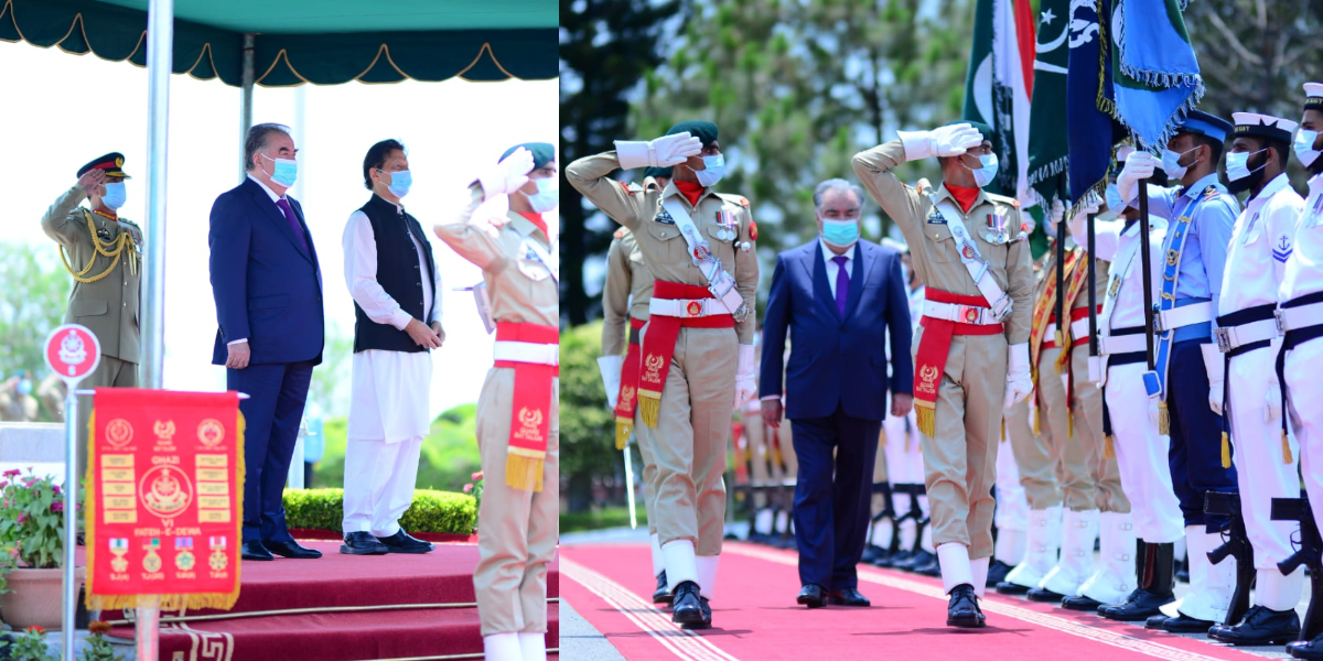 Tajik President Receives Guard Of Honour AT PM House In Islamabad