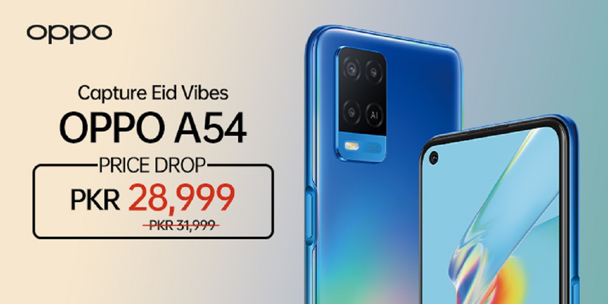 OPPO A54 Price Dropped by Rs3,000 as an Eid Offer