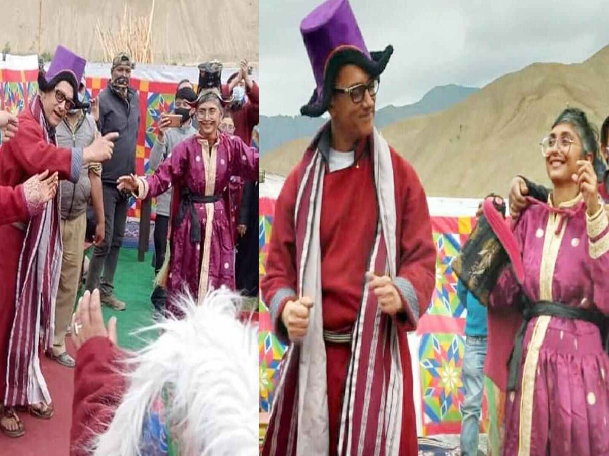 Aamir Khan & Kiran Rao don traditional Ladakhi attire to dance with locals