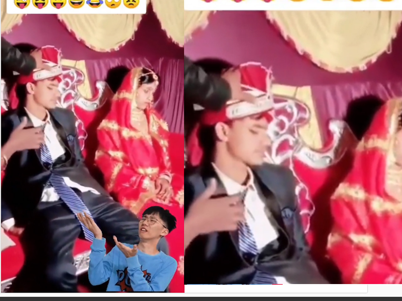 Groom Falls asleep