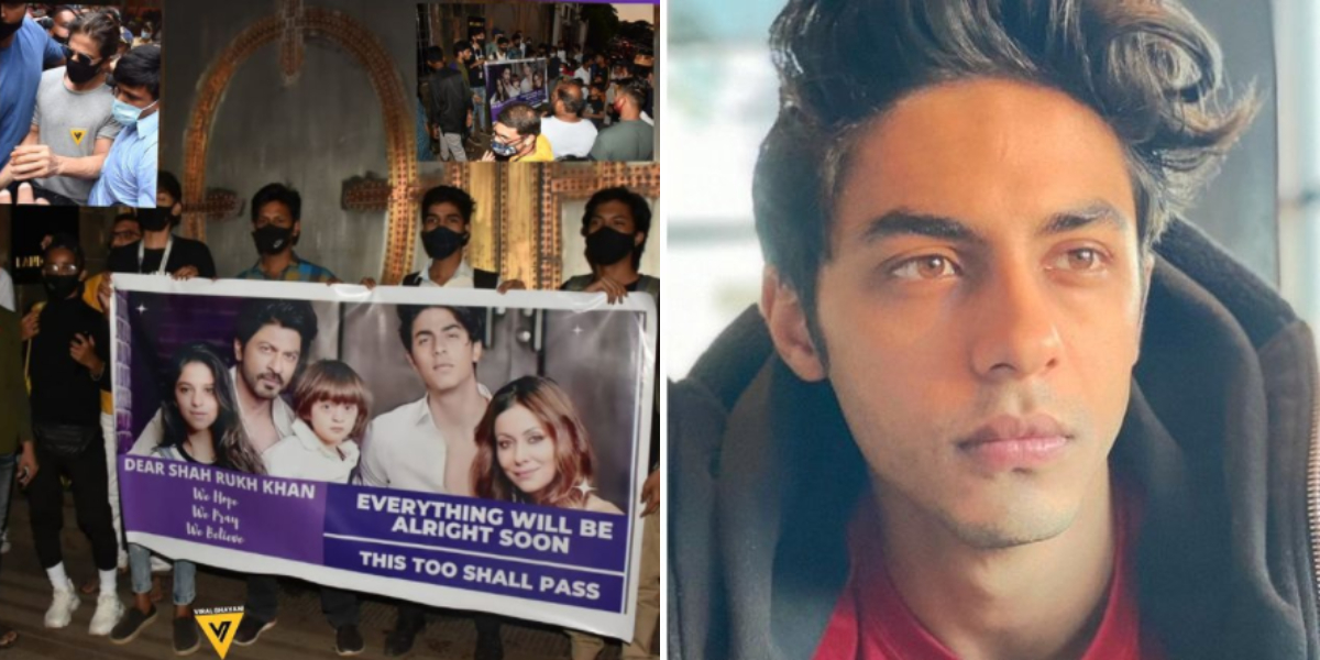 Fans outside Mannat in support of Shah Rukh Khan