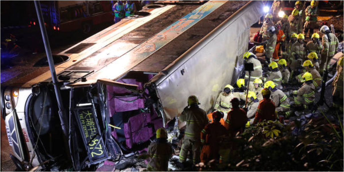 1 killed, 10 injured after bus rolls over in Hong Kong: media
