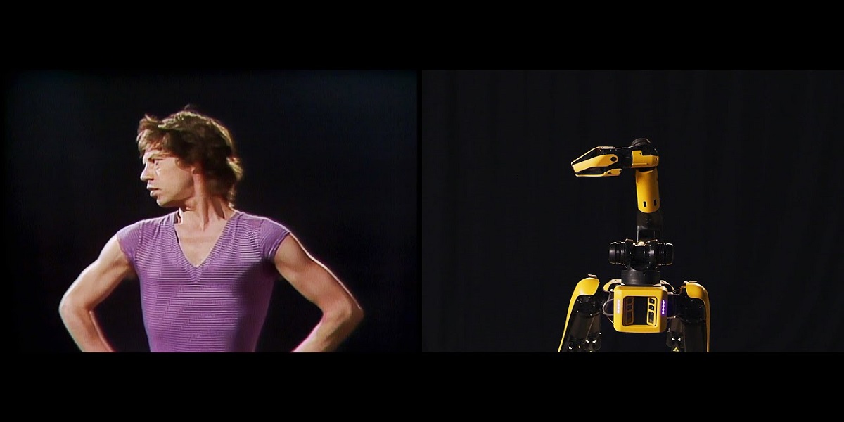 Robots recreation of the Rolling Stones' "Start Me Up" video