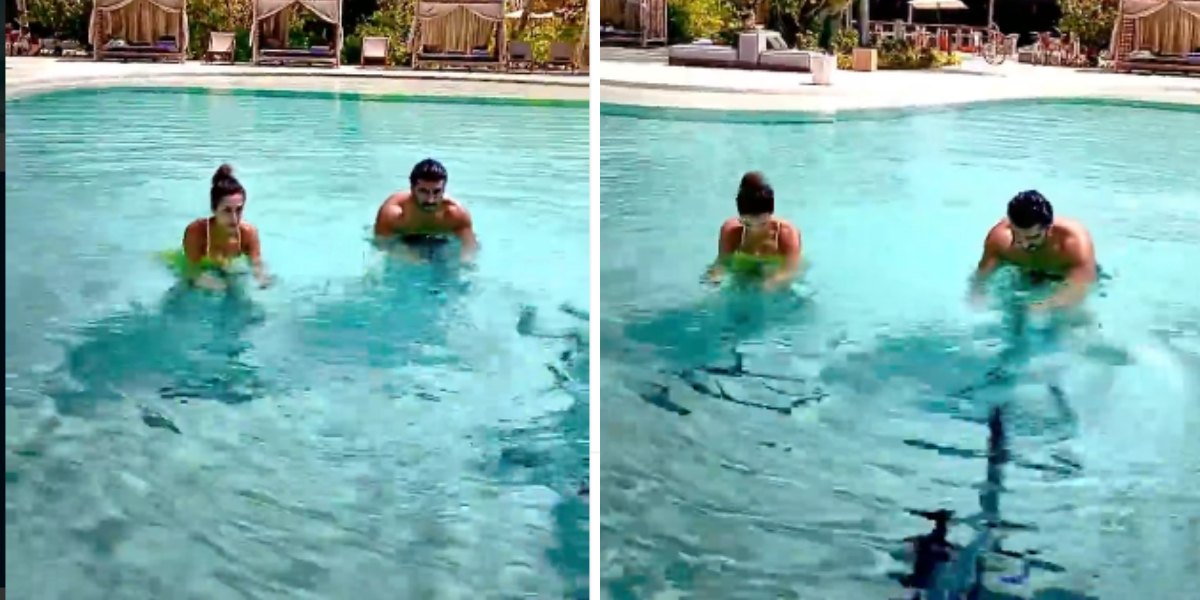 Watch: Arjun Kapoor and Malaika Arora unique workout in a swimming pool