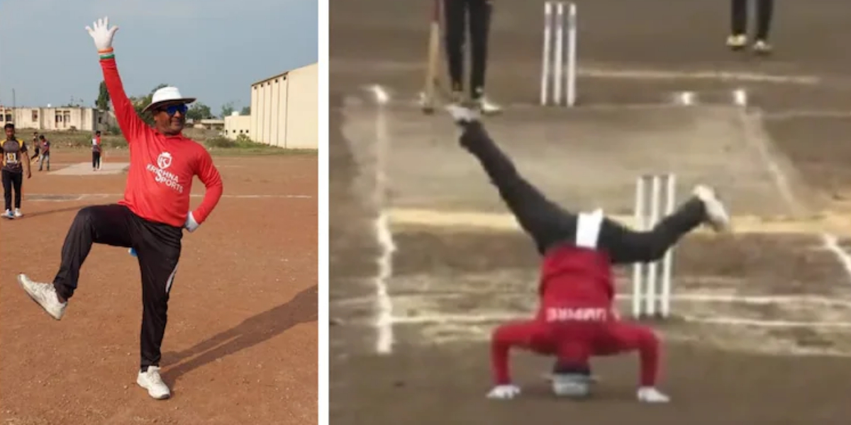 Watch: umpire's hilarious signal with leg splits in a match, Michael Vaughan reacts