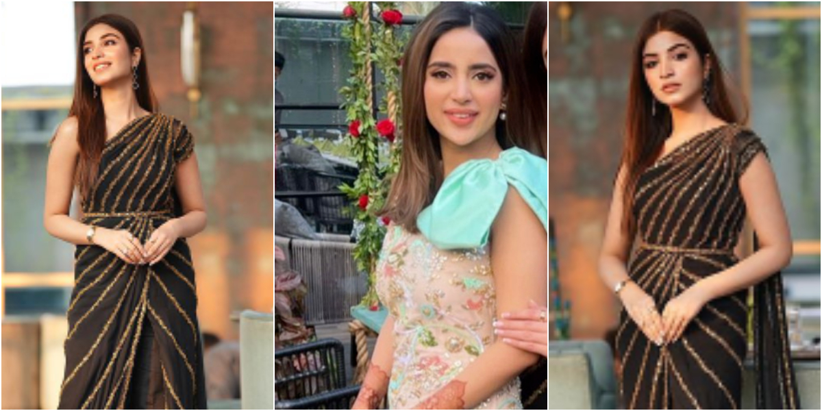 Kinza Hashmi looks better than Saboor at the reception dinner