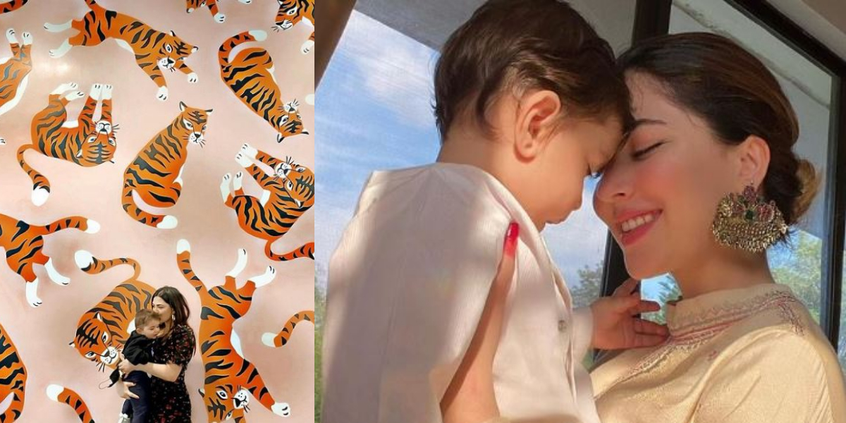 Naimal Khawar with baby Mustafa