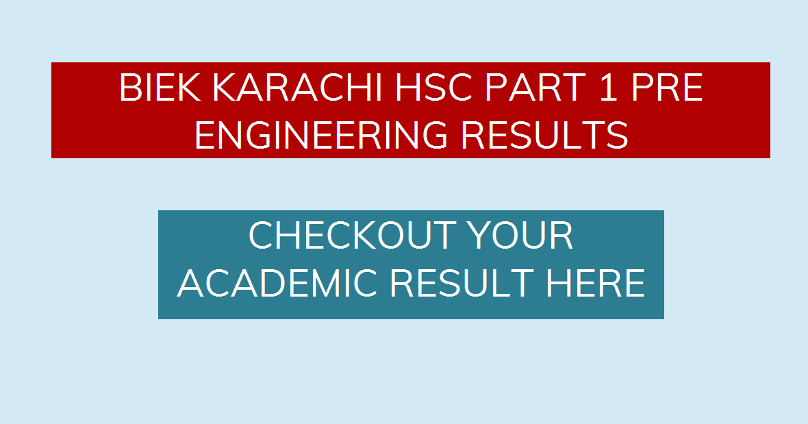 HSC Part 1 Pre Engineering Result