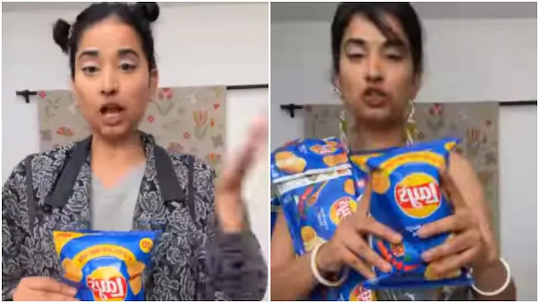 Saree of potato Chips Packets