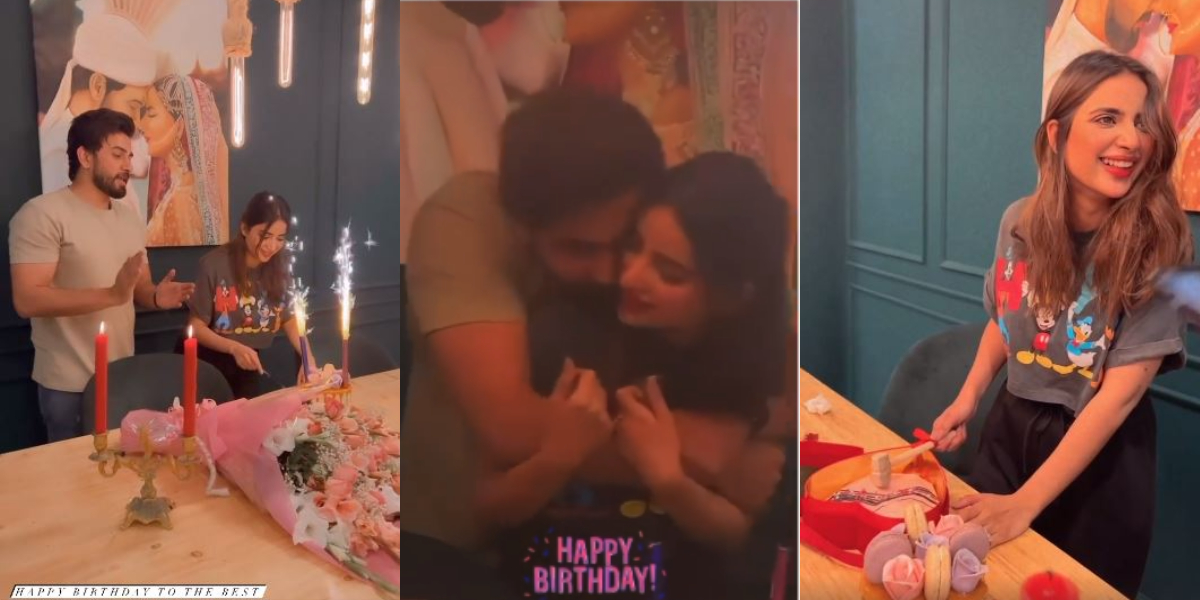 WATCH: Ali Ansari gave a midnight birthday surprise to wife Saboor Aly