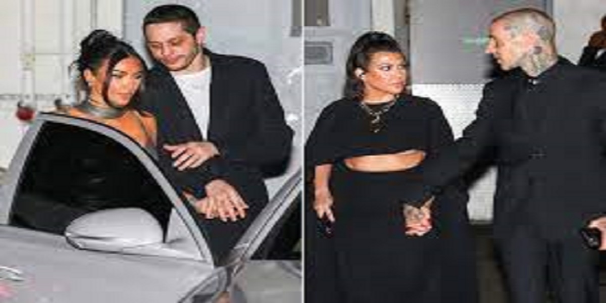Kim Kardashian and Pete Davidson Enjoy Night Out with Kourtney Kardashian and Travis Barker