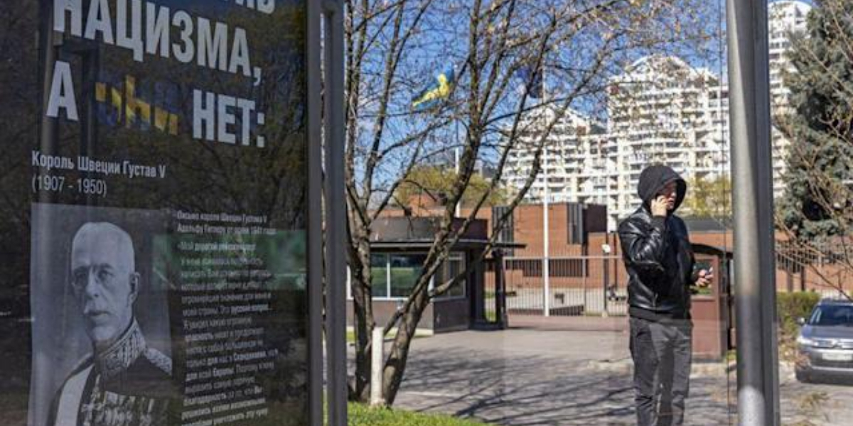 Moscow: A posters accuse well-known Swedes of supporting Nazism