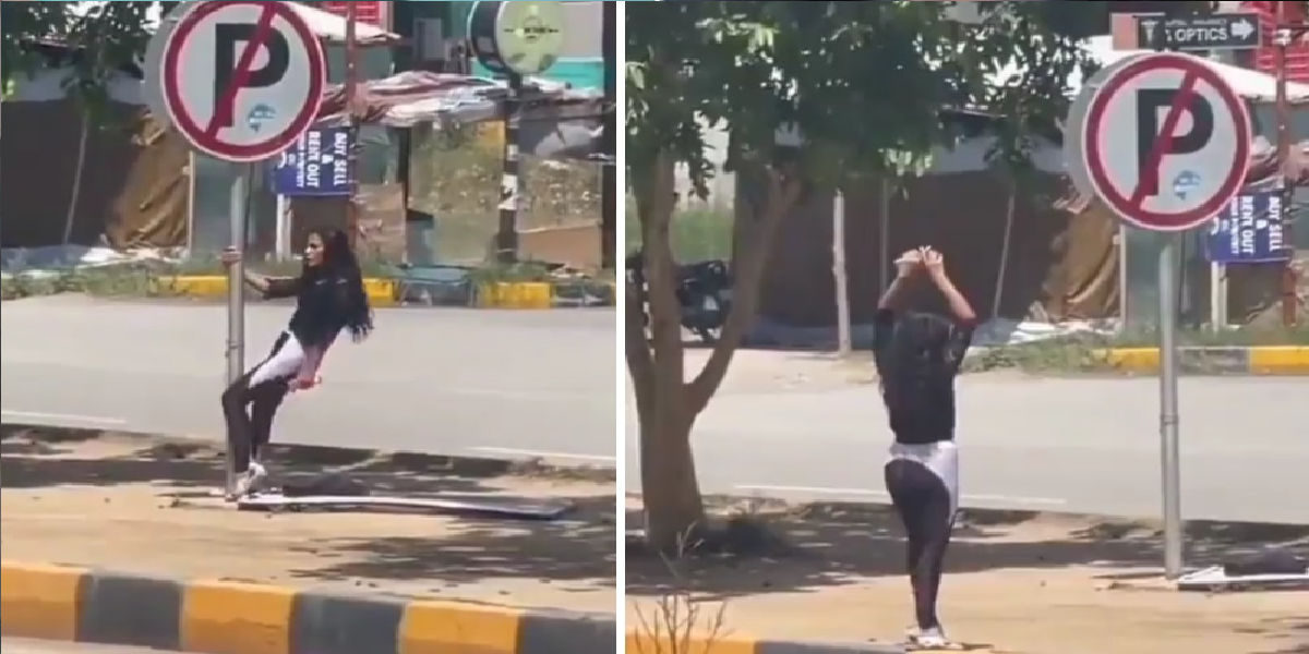 A girl pole dance video goes viral on the Internet