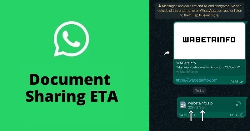 WhatsApp now tech test a feature that displays an estimated time for file sharing