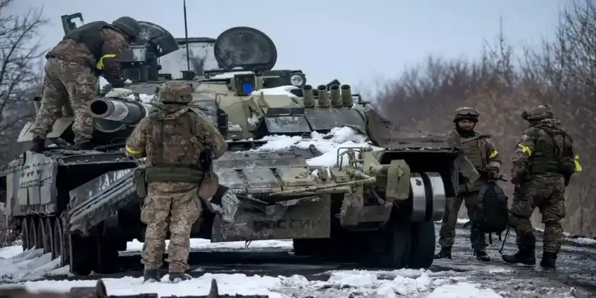 Russian soldiers pushed back