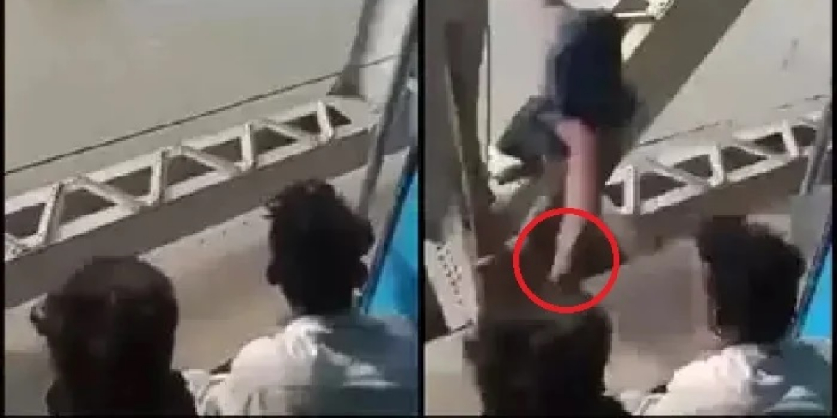 A robber snatches phone from moving train goes viral