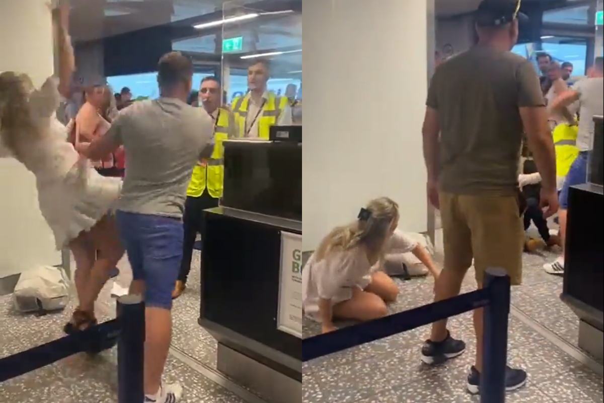 fight airport worker