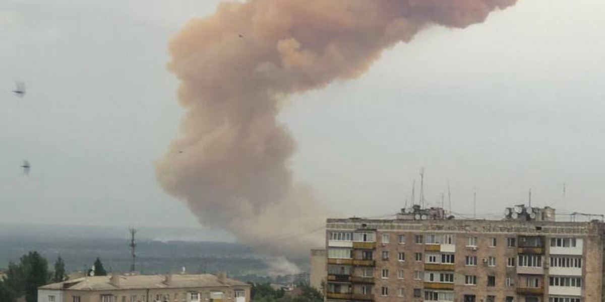 A nitric acid tank at a chemical facility in Sievierodonetsk was hit by a Russia