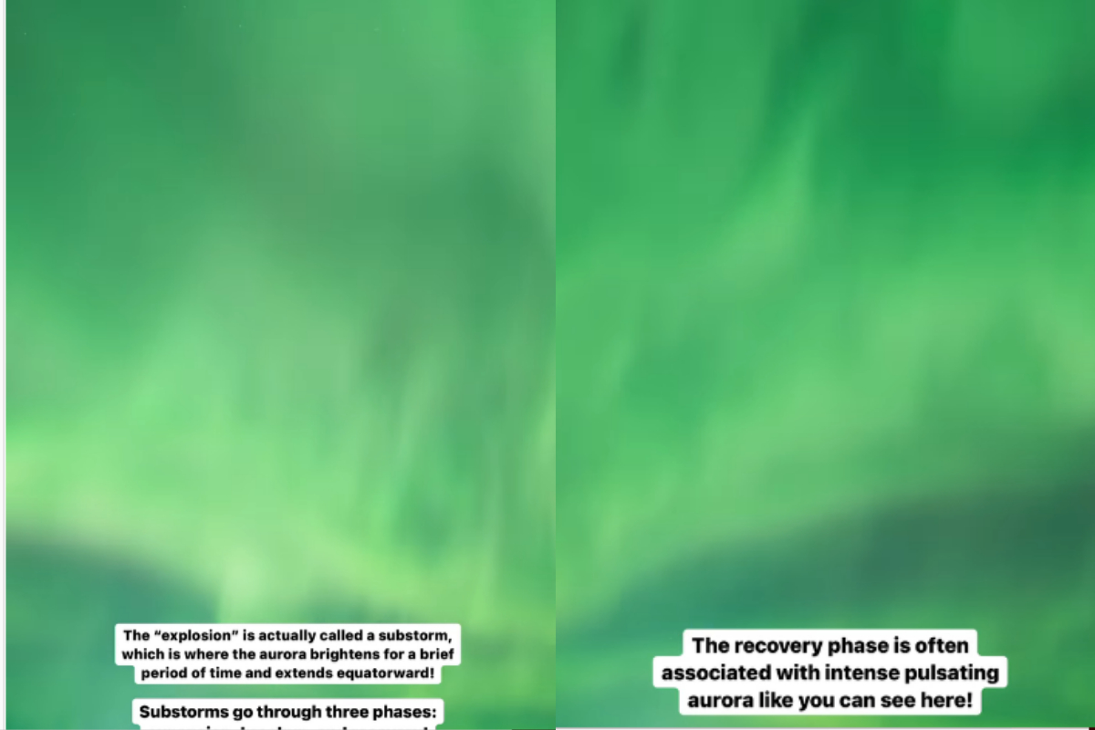 Beautiful scene of Northern Lights exploding