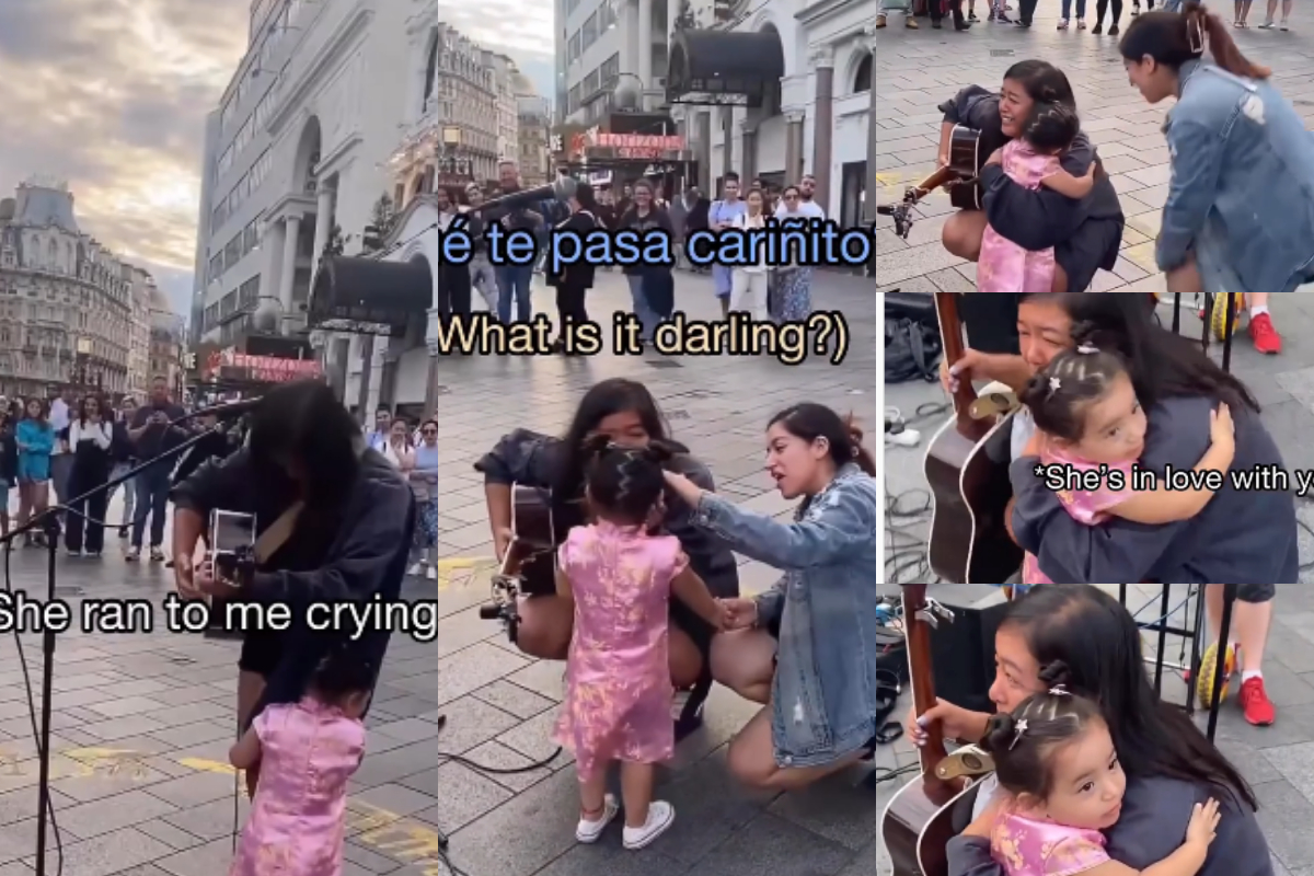 Kid hug singer
