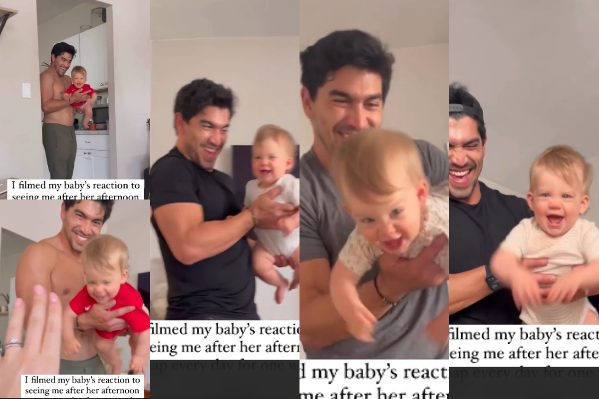 Baby girl reaction