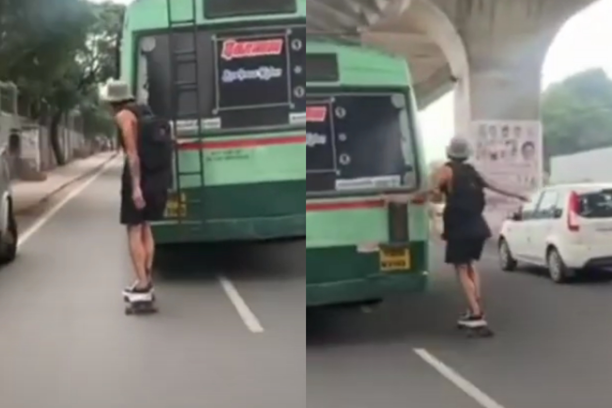 skating on road