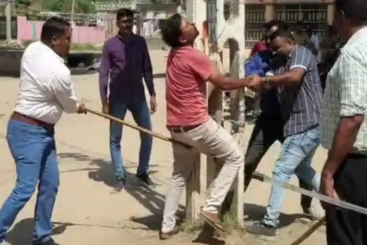 Police in India flogging