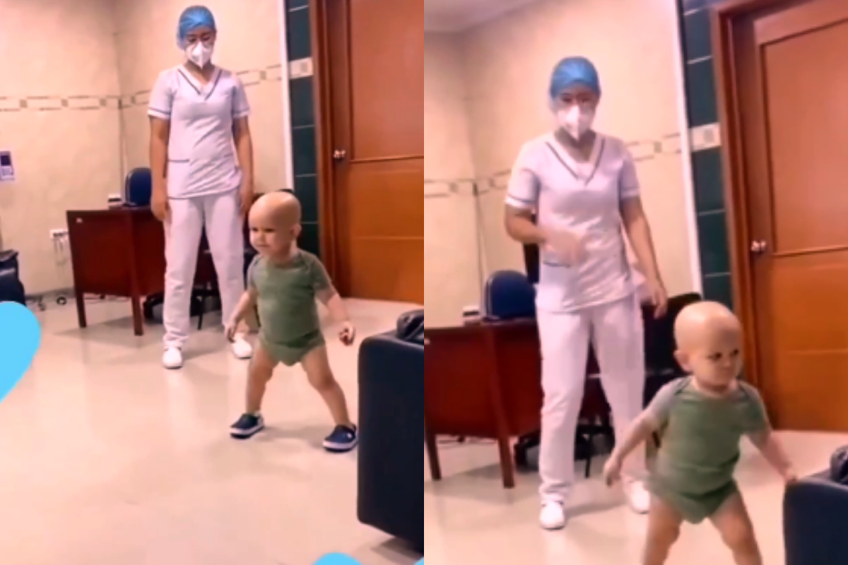 Nurse and baby dance