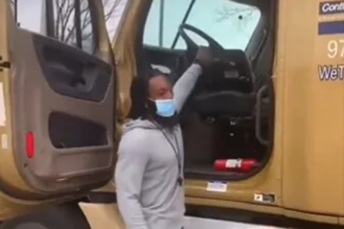 Man parks truck