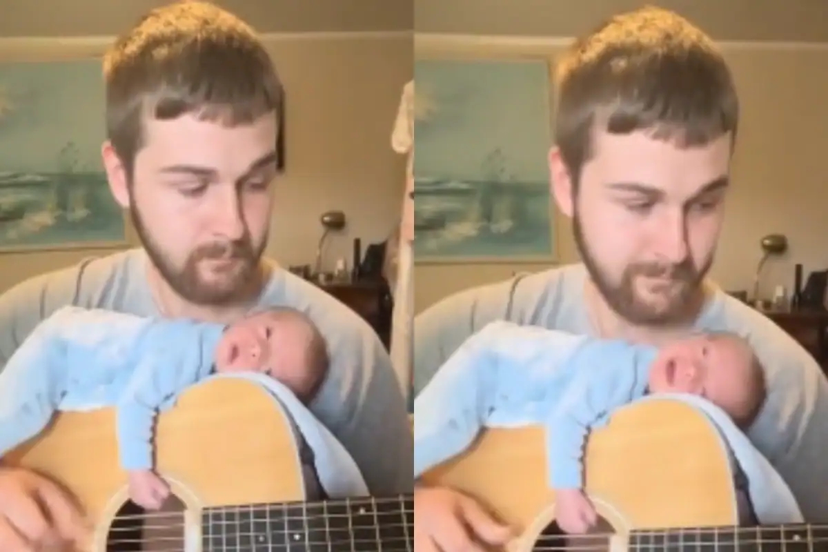 Man putting baby