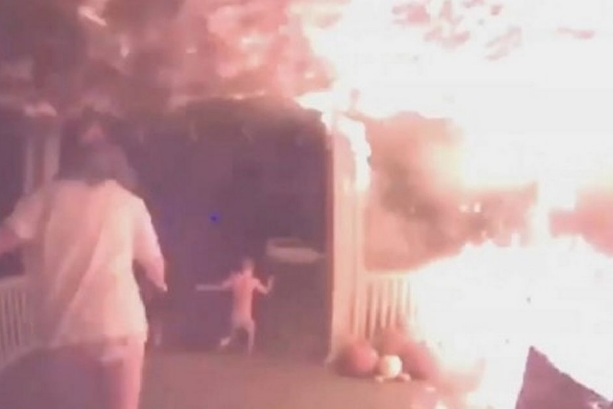 burning house