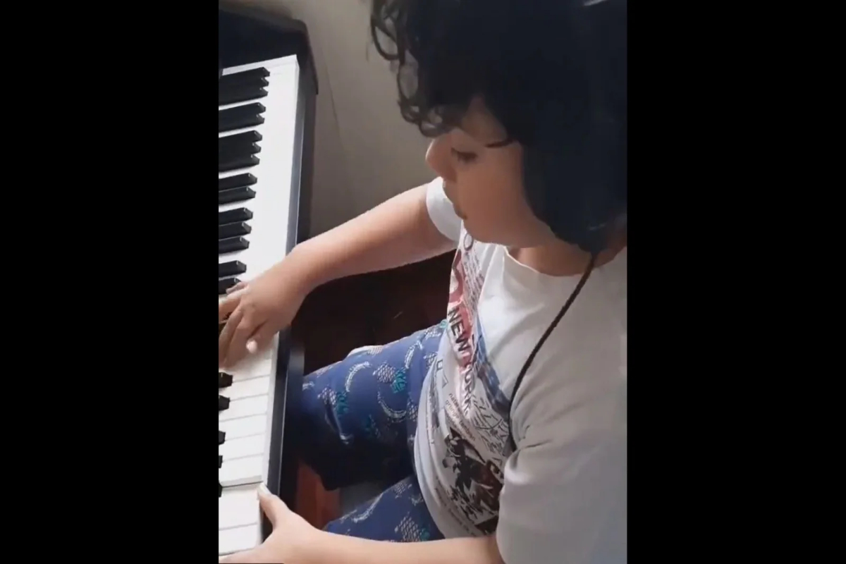 Teenage playing