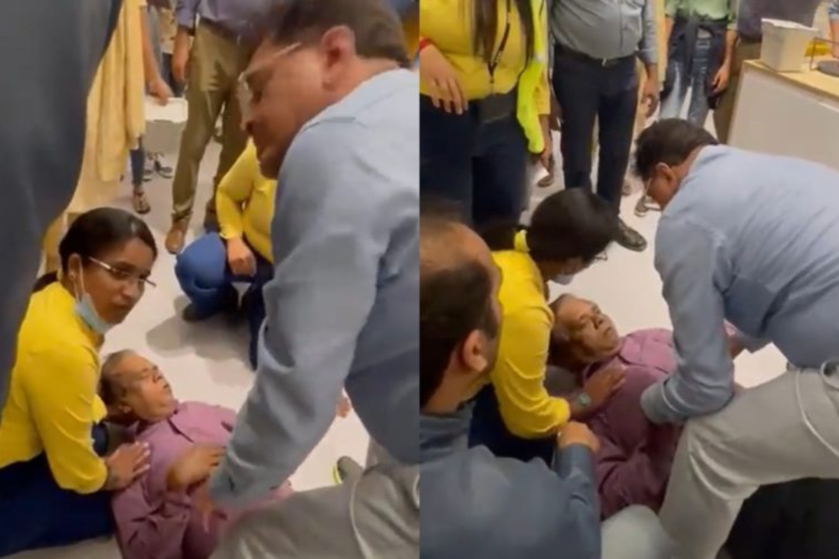 Doctor performs CPR