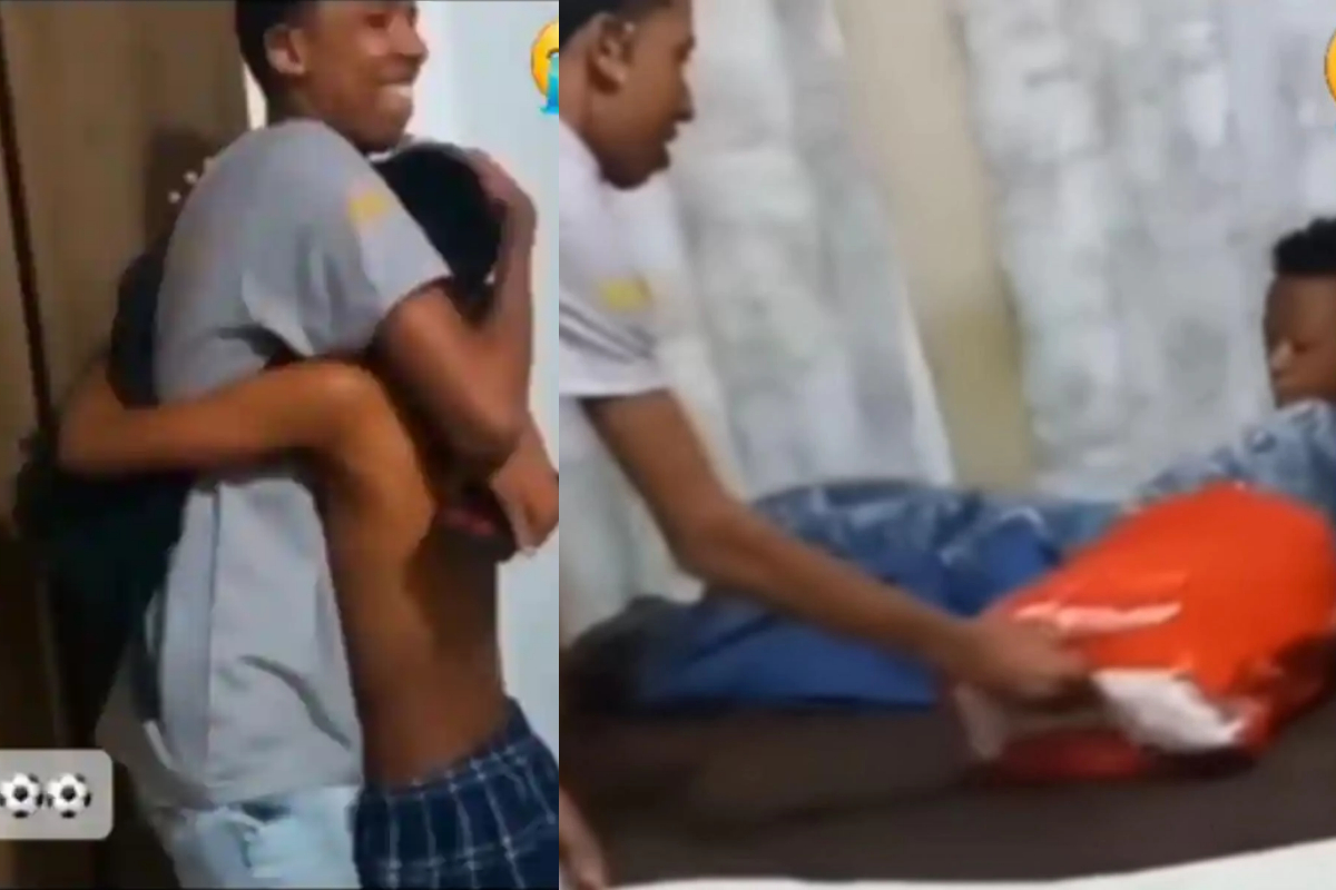 Brother buys sneakers