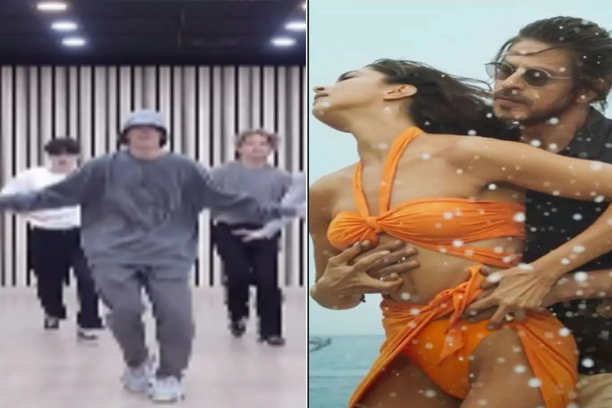 BTS dancing on Besharam Rang