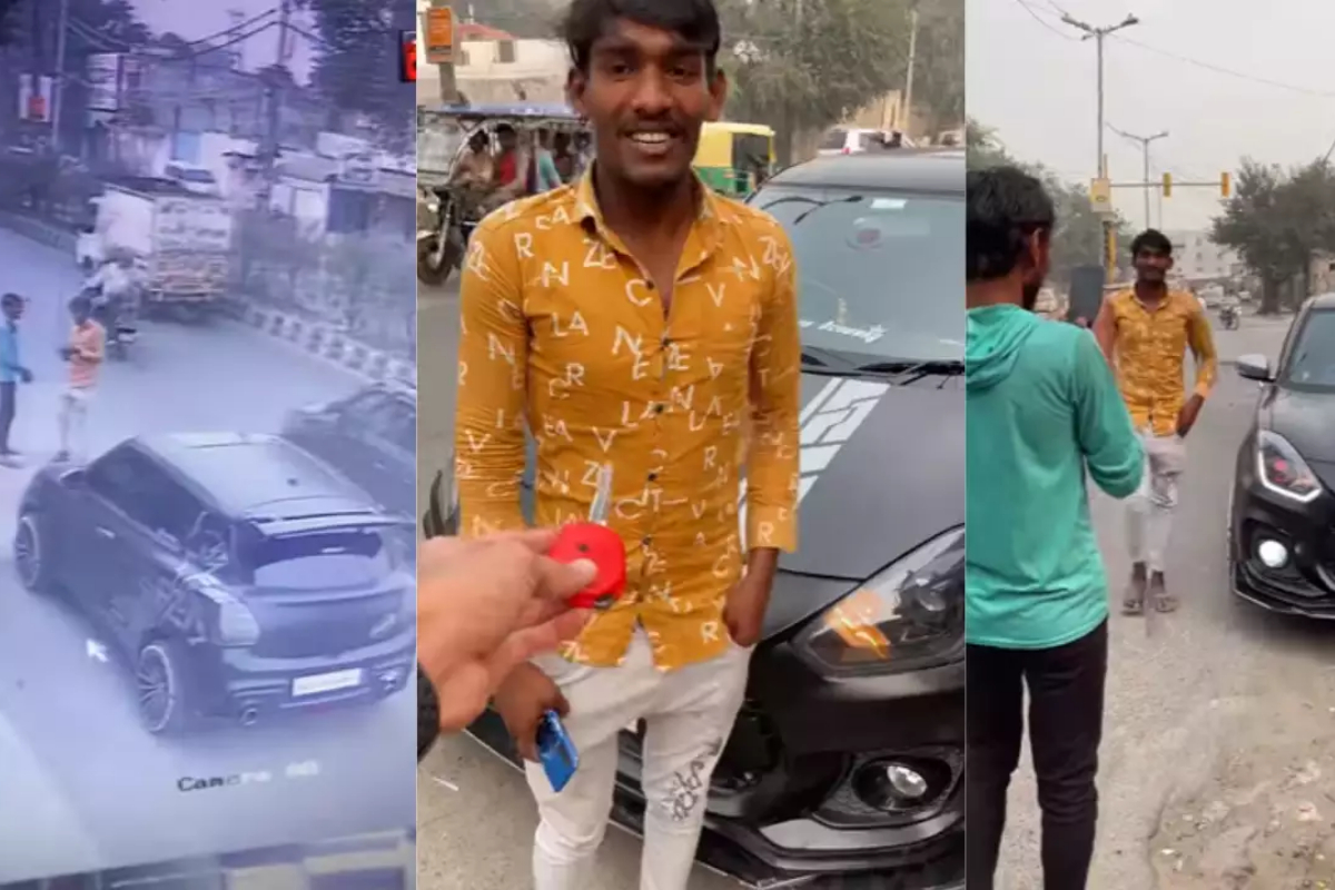 Men Pose With Car parked