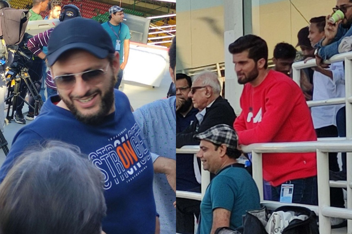 PAK vs NZ: Shaheen Afridi and Shahid Afridi spotted enjoying Test match in Karachi