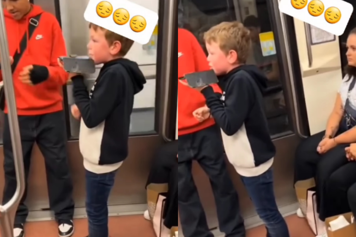 Stranger comforts child