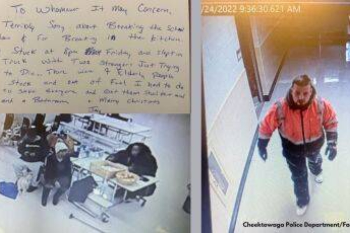 Man breaks school window